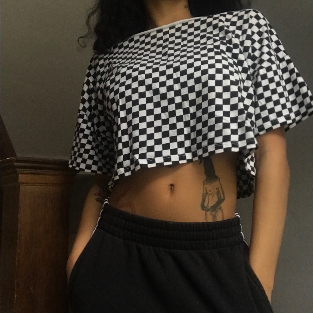 Checker Pint Crop Top